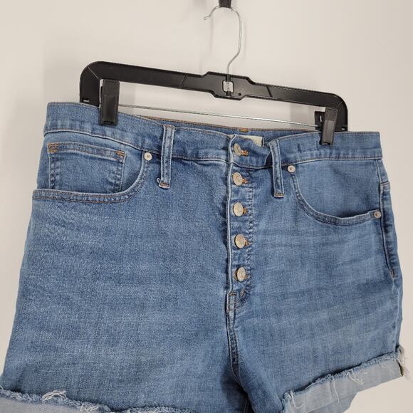 Madewell Derby Wash Button Front Edition High Rise Denim Shorts 31 - Picture 5 of 11